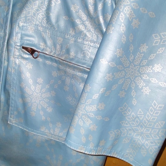 ❄️Anna & Elsa FROZEN Disney Store Girl’s Blue Rain Jacket Coat Size Girls 9/10 - Picture 6 of 9